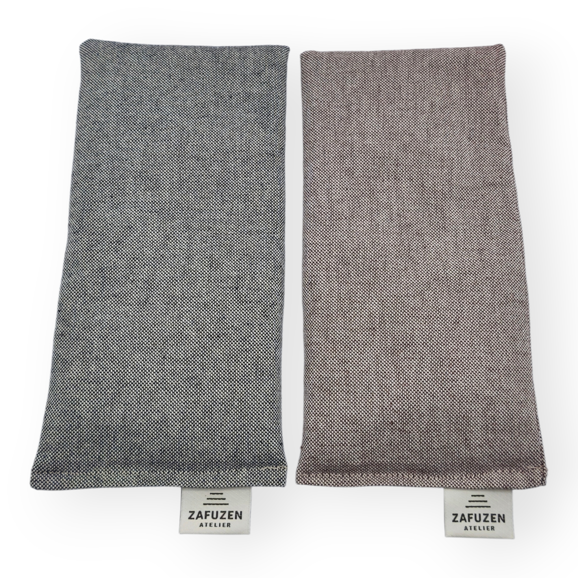 Pack 2 almohadas para ojos yoga Deep – Algodón natural – Relleno arroz y lavanda – ZAFUZEN - Imagen 4