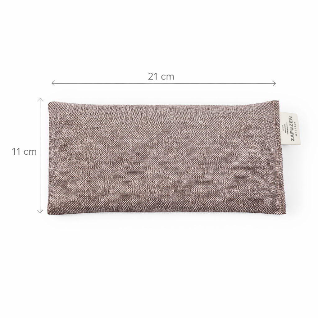 Pack 2 almohadas para ojos yoga Deep – Algodón natural – Relleno arroz y lavanda – ZAFUZEN - Imagen 5