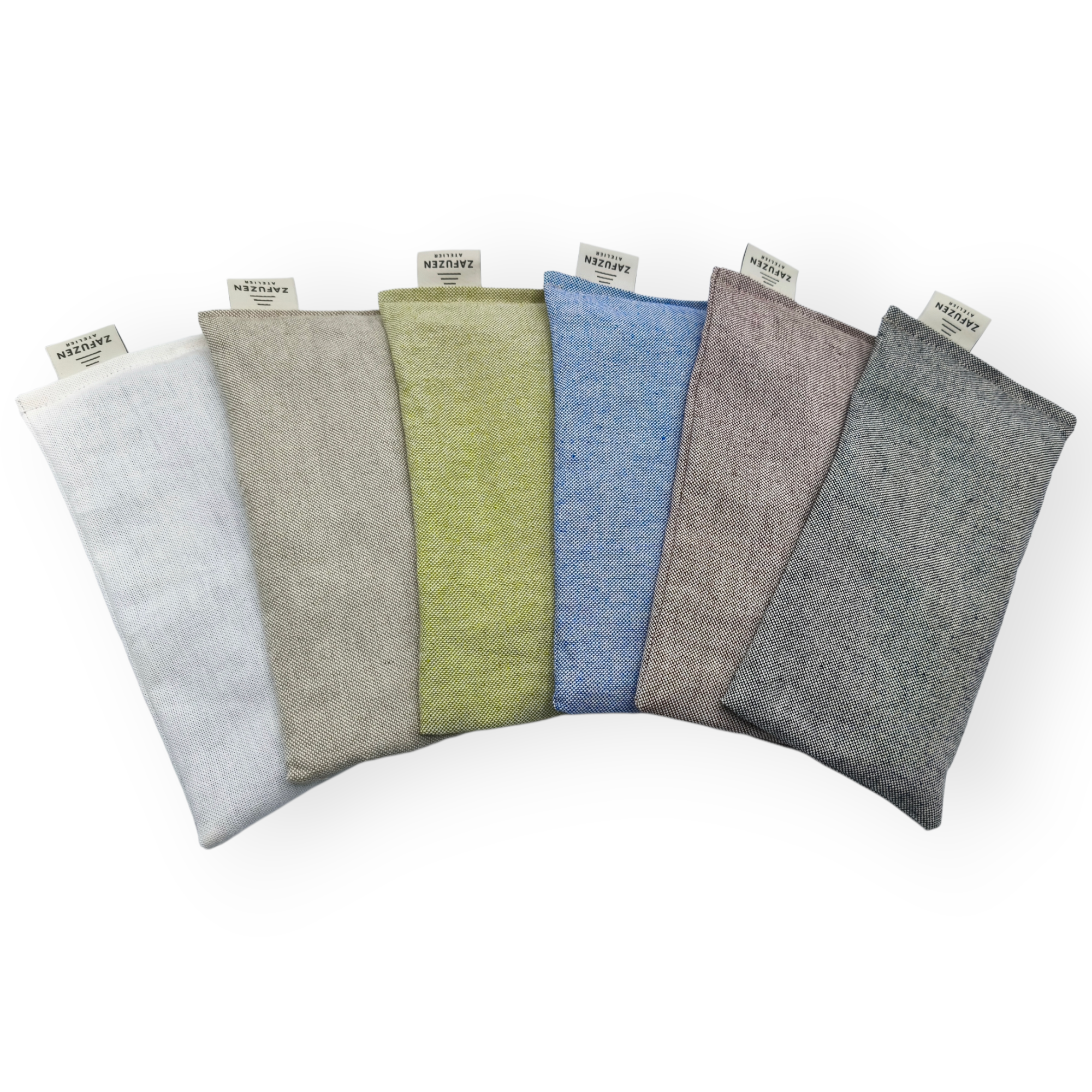 Pack 6 almohadas para ojos yoga – Algodón natural – Relleno arroz y lavanda – ZAFUZEN - Imagen 10