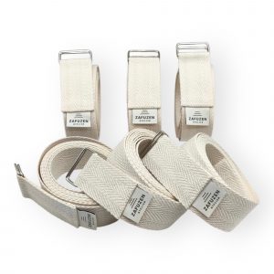 Pack 6 correas de yoga algodón orgánico – Doble hebilla metálica – Hechas en España – ZAFUZEN