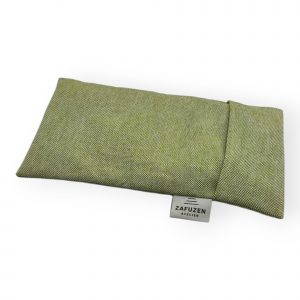 Almohada para ojos yoga con funda lavable Sage – Algodón natural – Relleno arroz y lavanda – ZAFUZEN