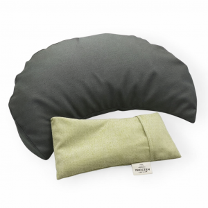 Ritual de Meditación Sage · Set de Yoga y Meditación con Zafú Ergonómico · Cojín de Meditación con Cáscara de Trigo Sarraceno · Almohada para Ojos con Funda Lavable · Hecho en España · ZAFUZEN Atelier