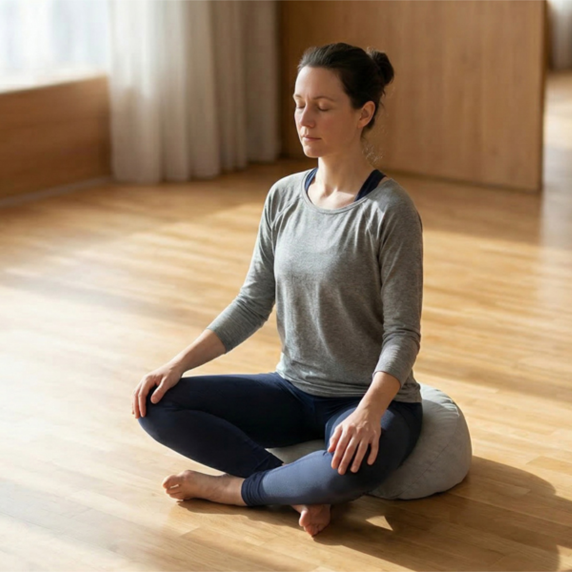 Ritual de Meditación Dune · Set de Meditación con Zafú Media Luna y Almohada para Ojos · Cojín de Meditación Ergonómico · Rellenos Naturales · ZAFUZEN Atelier - Imagen 9