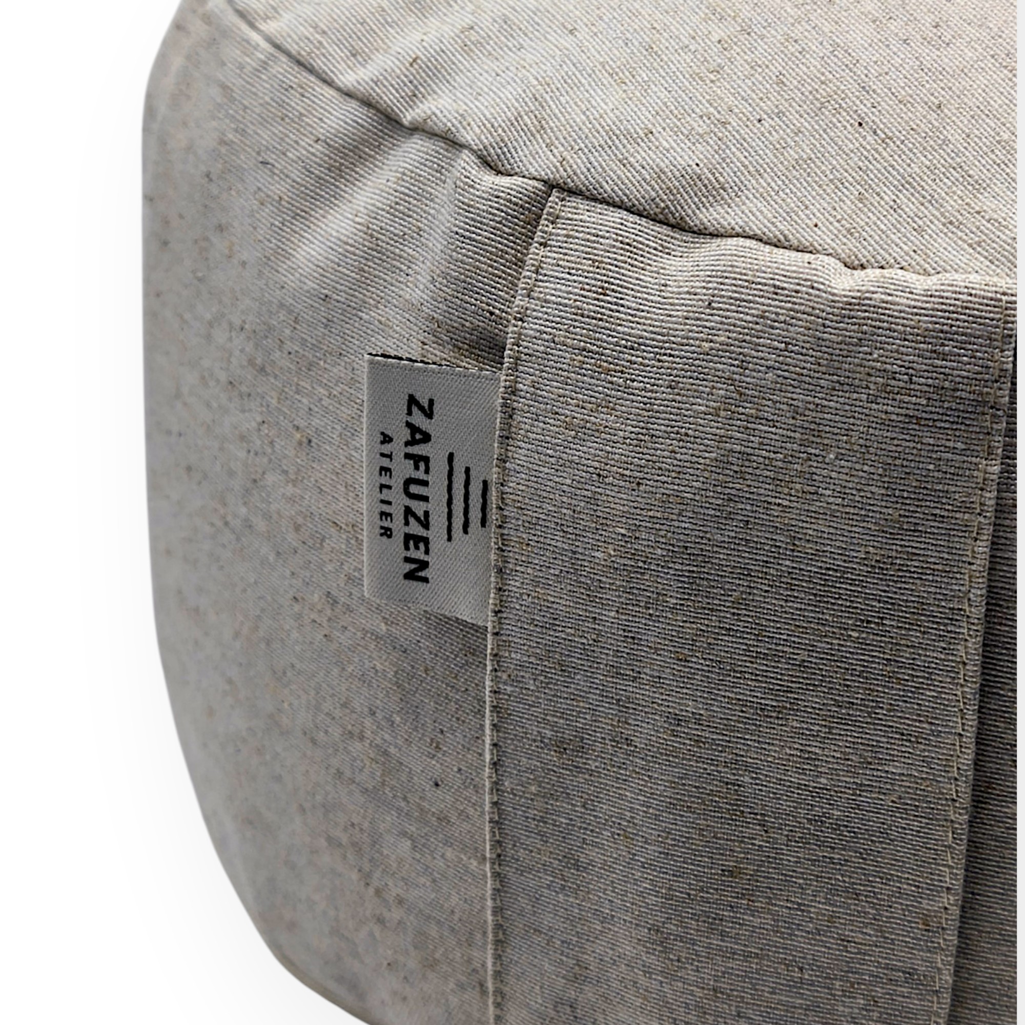 Zafú Redondo de Meditación · Cojín de Meditación y Yoga · Zafu Yoga con Relleno de Cáscara de Trigo Sarraceno · Funda Lavable · Ø 32 × 16 cm · Modelo: Sand · ZAFUZEN Atelier - Imagen 5