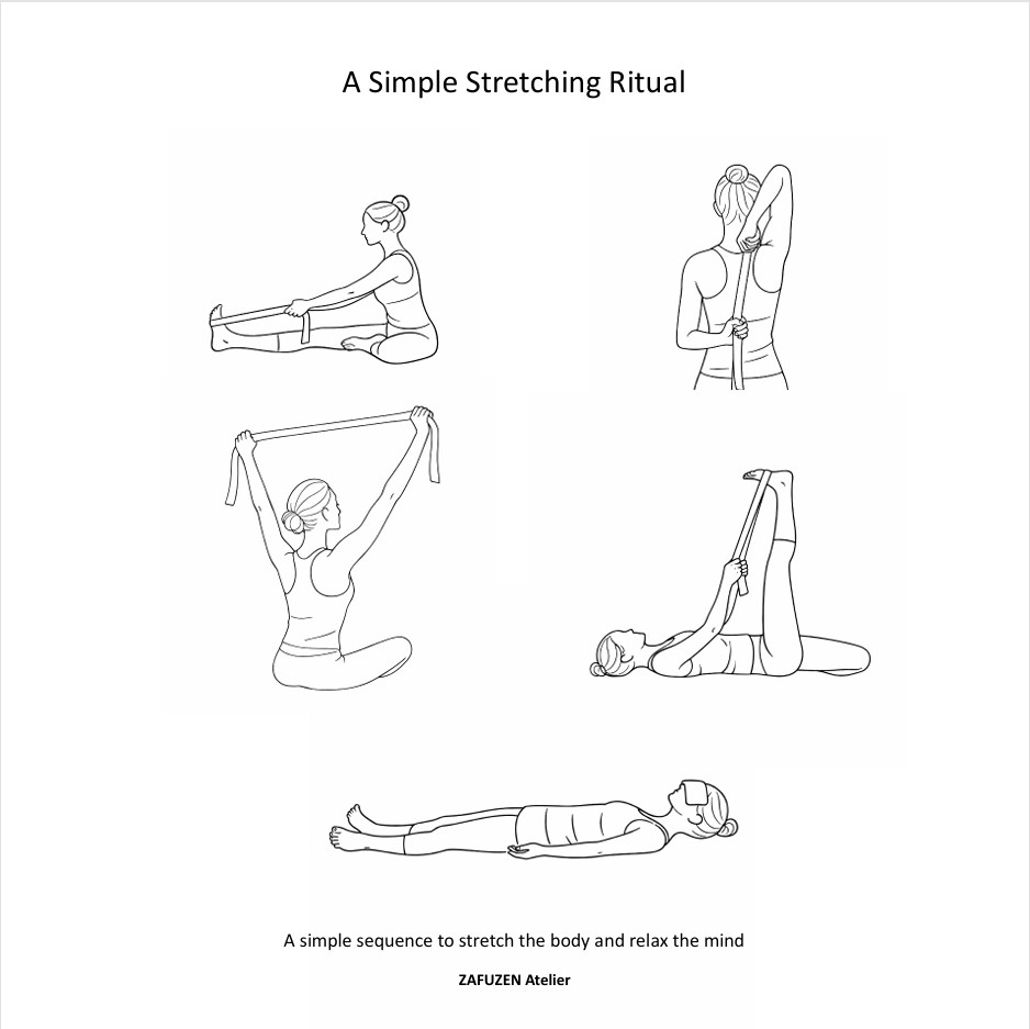 ZAFUZEN Atelier · Ritual de Estiramiento y Descanso · Set de Yoga con Correa de Estiramiento y Almohada para Ojos con Lavanda · Kit de Bienestar para Yoga, Savasana y Relajación · Modelo Clay - Imagen 3