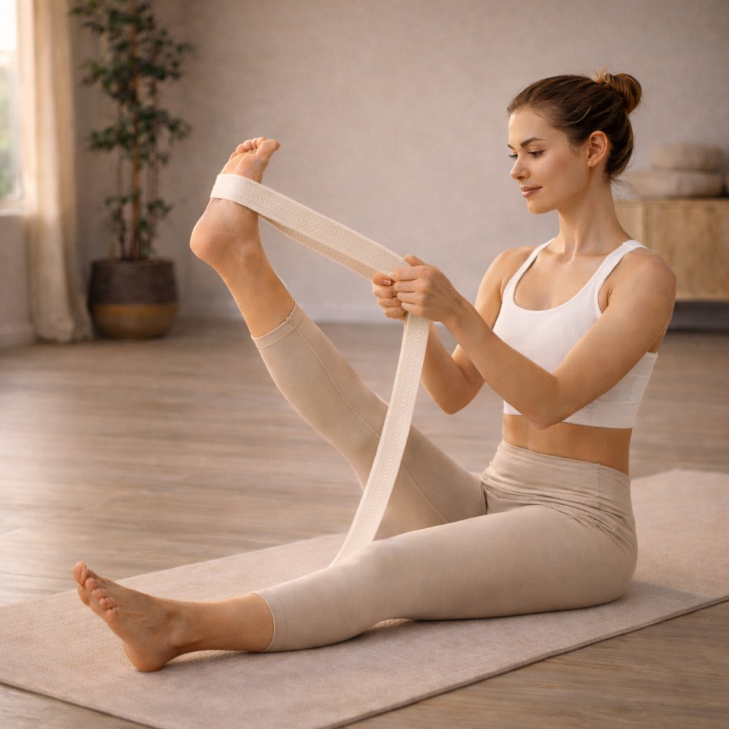 ZAFUZEN Atelier · Ritual de Estiramiento y Descanso · Set de Yoga con Correa de Estiramiento y Almohada para Ojos con Lavanda · Kit de Bienestar para Yoga, Savasana y Relajación · Modelo Clay - Imagen 7