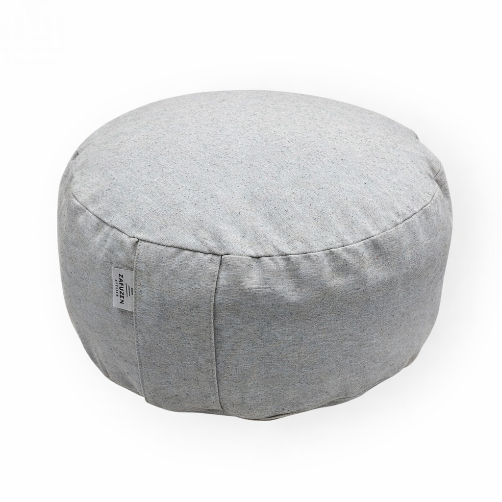 Zafú Redondo de Meditación · Cojín de Meditación y Yoga · Zafu Yoga con Relleno de Cáscara de Trigo Sarraceno · Funda Lavable · Ø 32 × 16 cm · Modelo: Sand · ZAFUZEN Atelier - Imagen 2