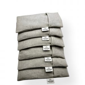 Almohadas para Ojos con Funda Lavable Pack 6 – Algodón Natural y Lavanda – Uso Profesional Yoga, Pilates, Spa y Fisioterapia – Color Dune – ZAFUZEN Atelier