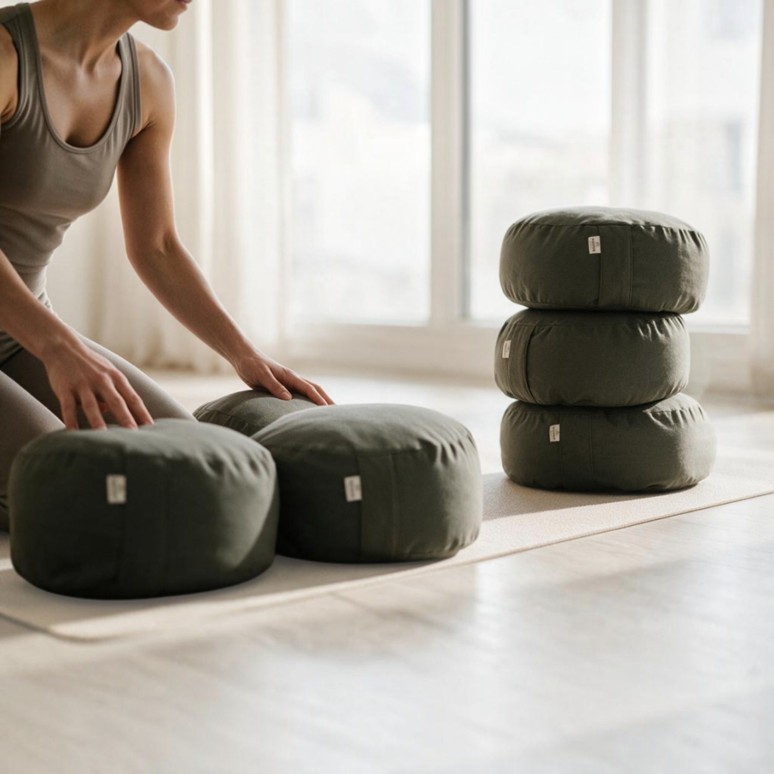 Round Zafu Professional Set · Stone · 6 – ZAFUZEN Atelier Professional - Imagen 11